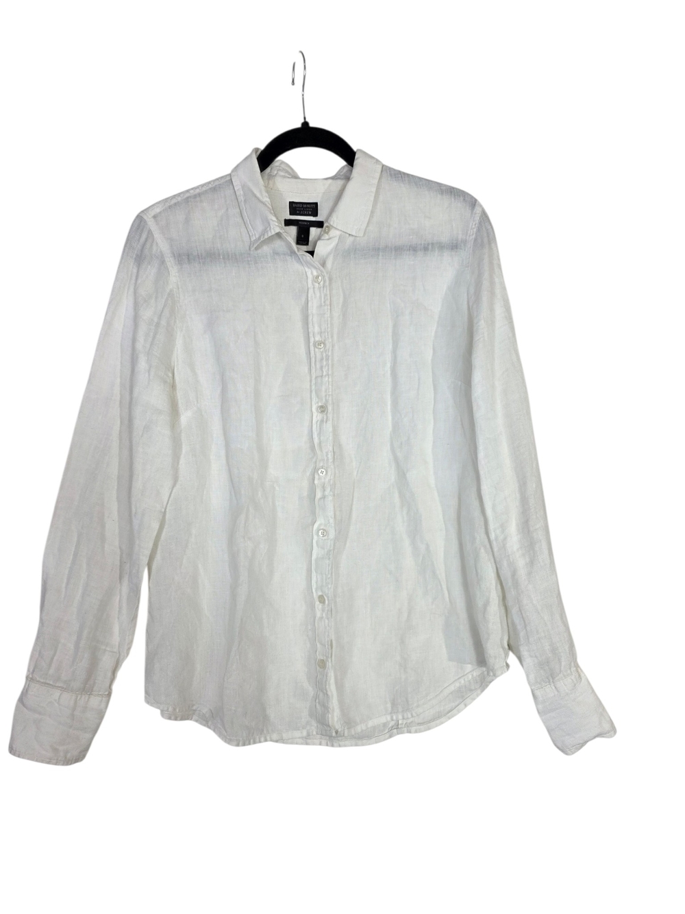J. Crew Women's Classic White Button-Down Linen Shirt